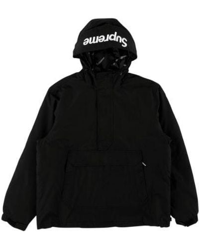 Supreme Hooded Logo Half Zip Pullover "fw 17" - Black