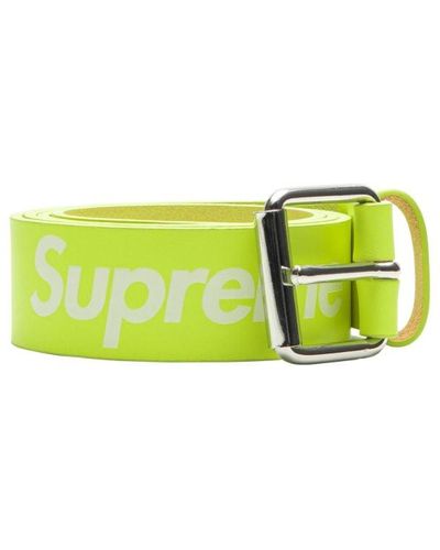 Supreme Repeat Leather Belt "flourescent Yellow" - Green