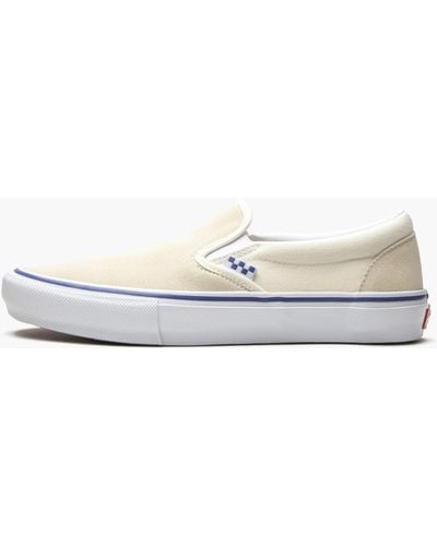 Vans Skate Classics Slip-on White Suede Leather S Shoes Vn0a5fcaofw - Black