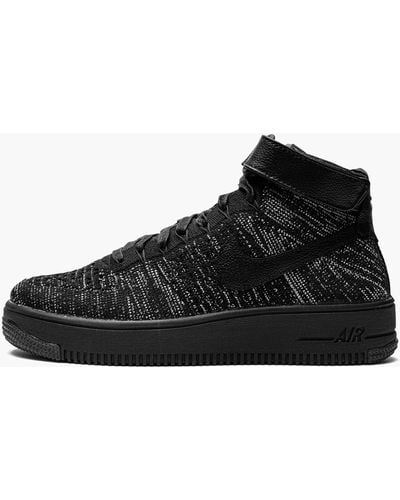 Nike Air Force 1 Flyknit Shoes - Black