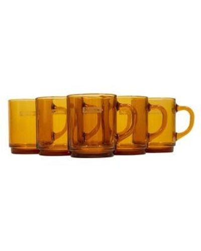 Supreme Duralex Glass Mugs "amber - Black