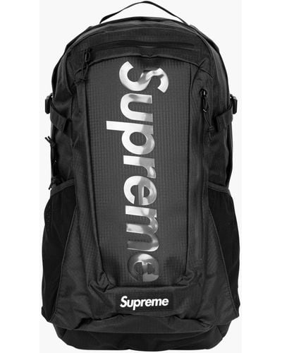 Supreme Logo-patch Backpack In Grey