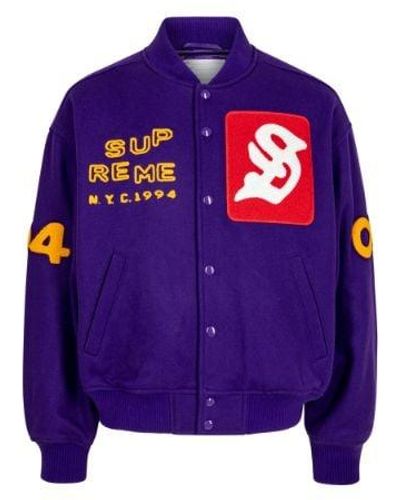 Supreme Tourist Varsity Jacket "purple" - Black