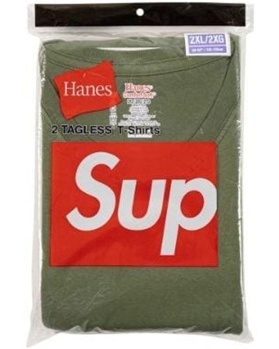 Supreme Hanes Tagless T-shirt (2 Pack) "ss 22" - Black