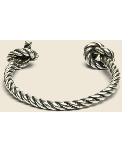 Giles & Brother Twisted Knot Open Cuff - Silver Oxide - Metallic