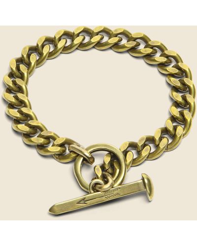 Giles & Brother Spike Toggle Chain Bracelet - Brass - Metallic