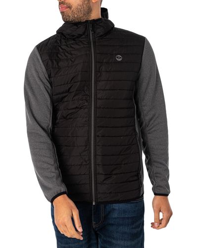 Jack and jones mens multi quilted jacket black sales