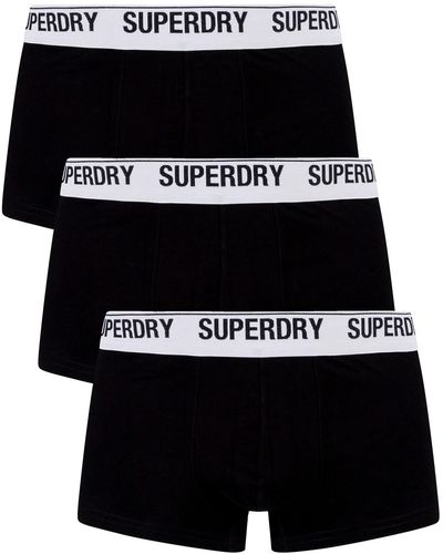 Superdry 3 Pack Multi Boxers - Black