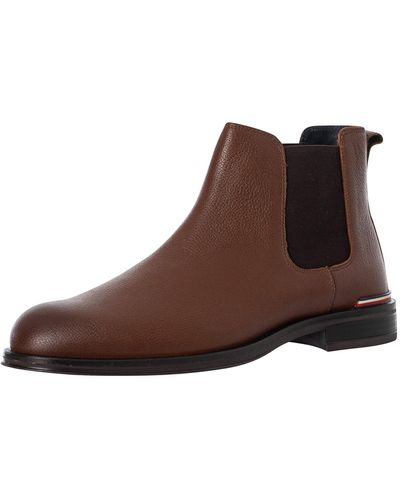 Tommy Hilfiger Core Leather Chelsea Boots - Brown