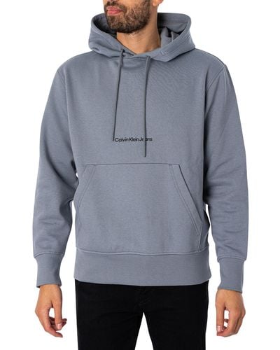 Calvin Klein Institutional Pullover Hoodie - Grey