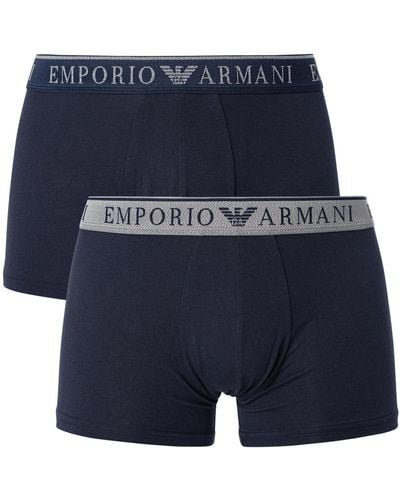 Emporio Armani 2 Pack Trunks - Blue