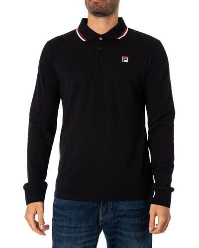 Fila Monte Tipped Collar Longsleeved Polo Shirt - Black