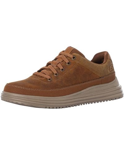 Skechers Proven Aldeno Leather Sneakers - Brown
