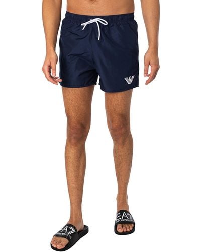 Emporio Armani Logo Swim Shorts - Blue