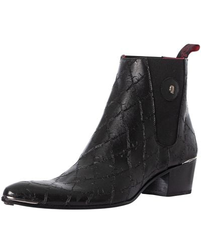 Jeffery West Skull Leather Chelsea Boots - Black