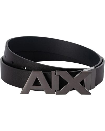 Armani Exchange Ax Plate Buckle Belt - Black