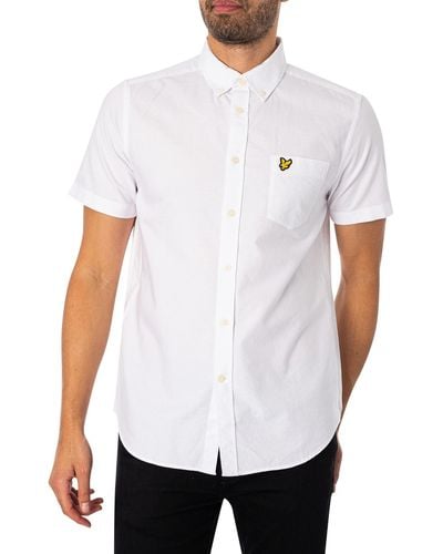Lyle & Scott Short Sleeved Oxford Shirt - White