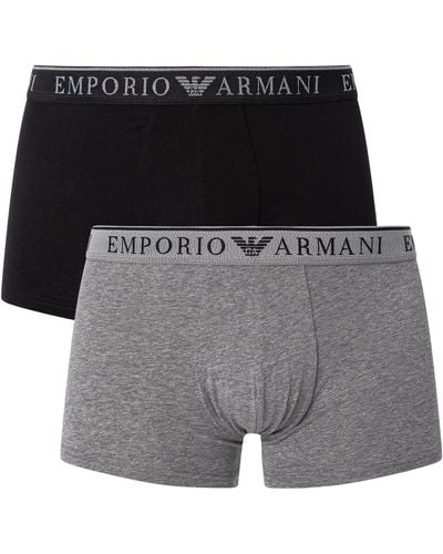 Emporio Armani 2 Pack Endurance Trunks - Black