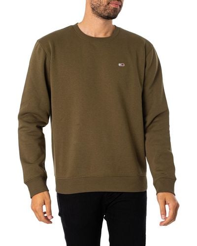 Tommy Hilfiger Tommy Jeans Sweatshirt Regular Fleece C Neck Without Hood - Green