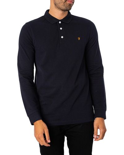 Farah Blanes Longsleeved Polo Shirt - Blue