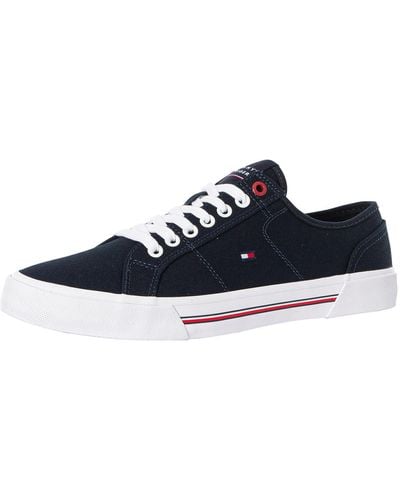 Tommy Hilfiger Core Corporate Vulc Canvas Trainers - Blue