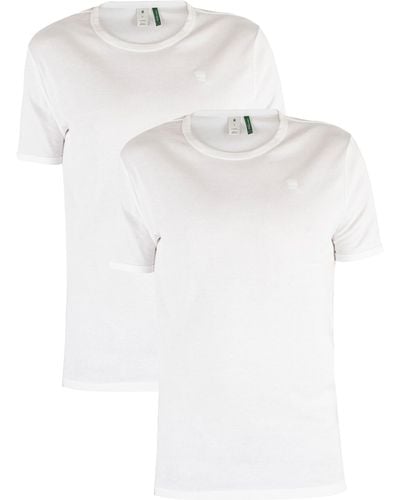 G-Star RAW 2 Pack Slim Crew T-shirts - White