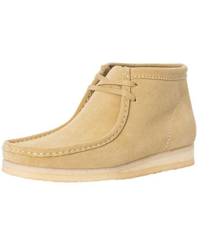 Clarks Wallabee Suede Boots - Natural