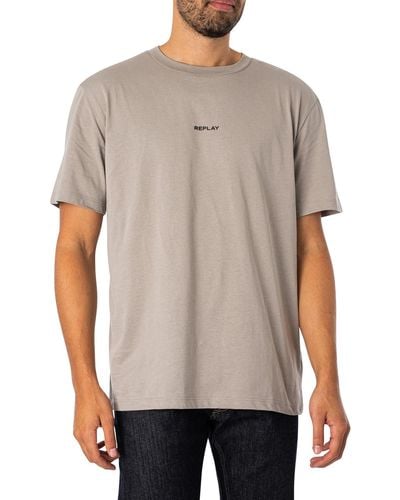 Replay Center Brand T-shirt - Gray