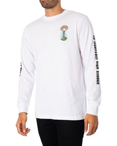 Hikerdelic Mountain Back Graphic Long Sleeved T-shirt - White