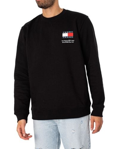 Tommy Hilfiger Regular Essential Flag Sweatshirt - Black