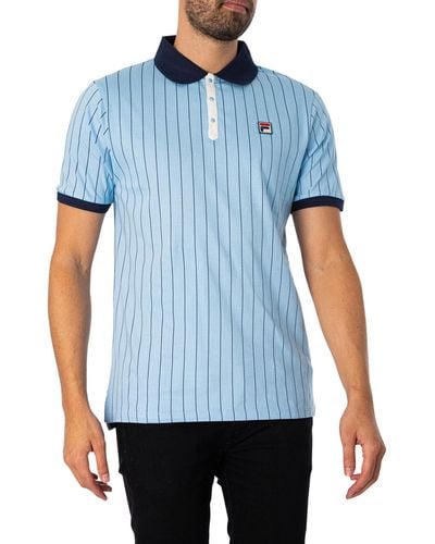 Fila Classic Vintage Striped Polo Shirt - Blue