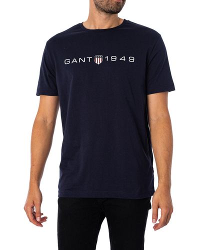 GANT Printed Graphic T-shirt - Blue