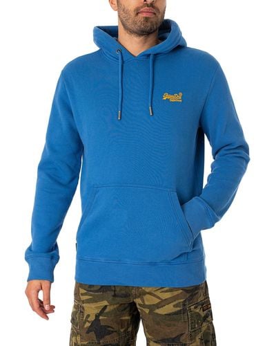 Superdry Essential Logo Pullover Hoodie - Blue