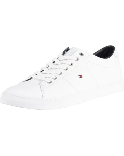 Tommy Hilfiger Essential Leather Low Top Trainers - White