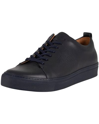 Hackett Charlton Cupsole Leather Sneakers - Blue
