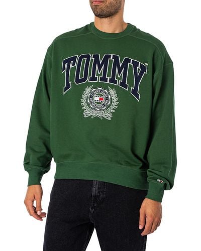 Tommy Hilfiger Boxy College Graphic Sweatshirt - Green