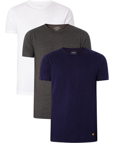 Lyle & Scott 3 Pack Maxwell Lounge Crew T-shirts - Grey