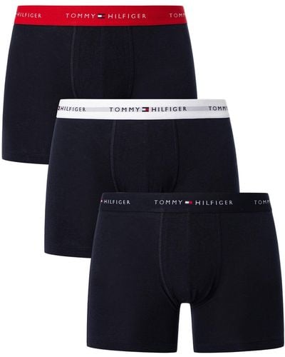 Tommy Hilfiger 3 Pack Signature Cotton Essentials Boxer Briefs - Blue