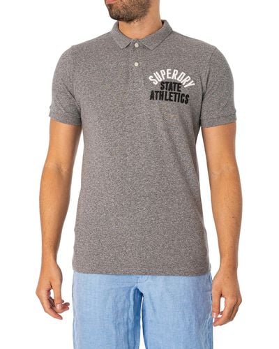 Superdry Applique Classic Fit Polo Shirt - Grey