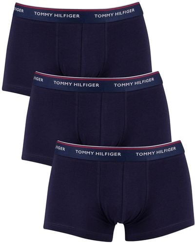 Tommy Hilfiger 3 Pack Premium Essentials Low Rise Trunks - Blue