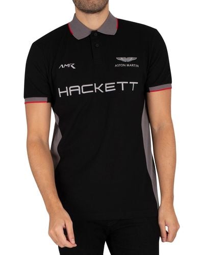Hackett Aston Martin Racing Multi Polo Shirt - Black