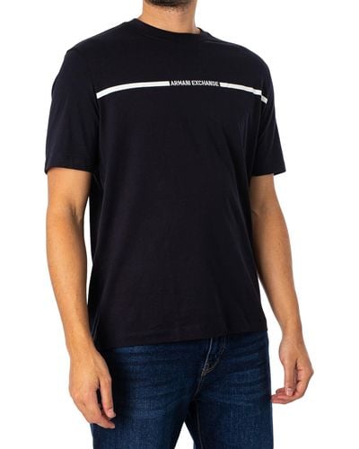 Armani Exchange Stripe Logo T-shirt - Black
