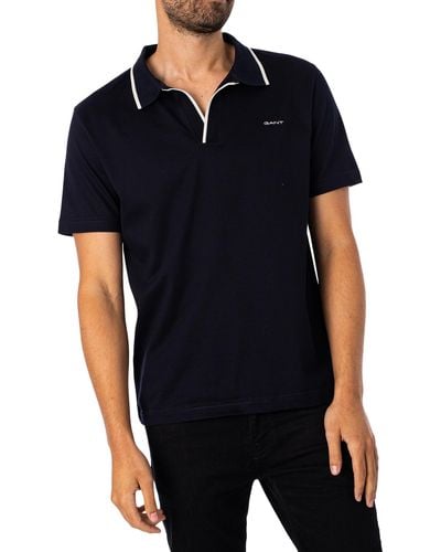 GANT Tipping Collar Polo Shirt - Black