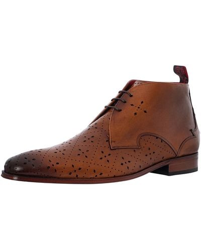 Jeffery West Chukka Diamond Leather Boots - Brown