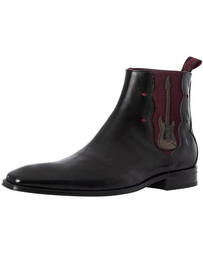 Jeffery West Guitar Chelsea Leather Boots - Black