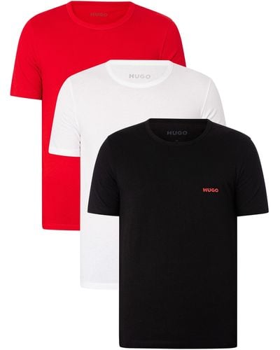 HUGO 3 Pack Lounge T-shirts - Red