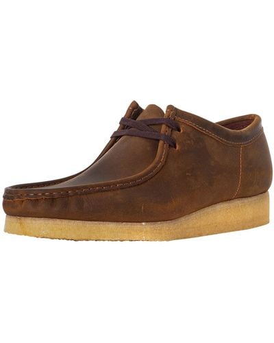 Clarks Wallabee Leather Shoes - Brown