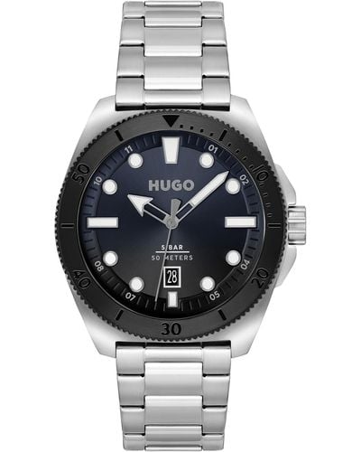 HUGO Visit Steel Bracelet Watch - Grey