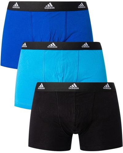 adidas 3 Pack Active Flex Trunks - Blue