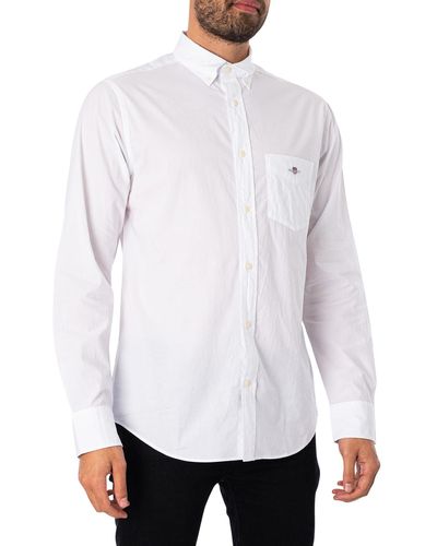 GANT Reg Ong Seeve Shirt Man - White